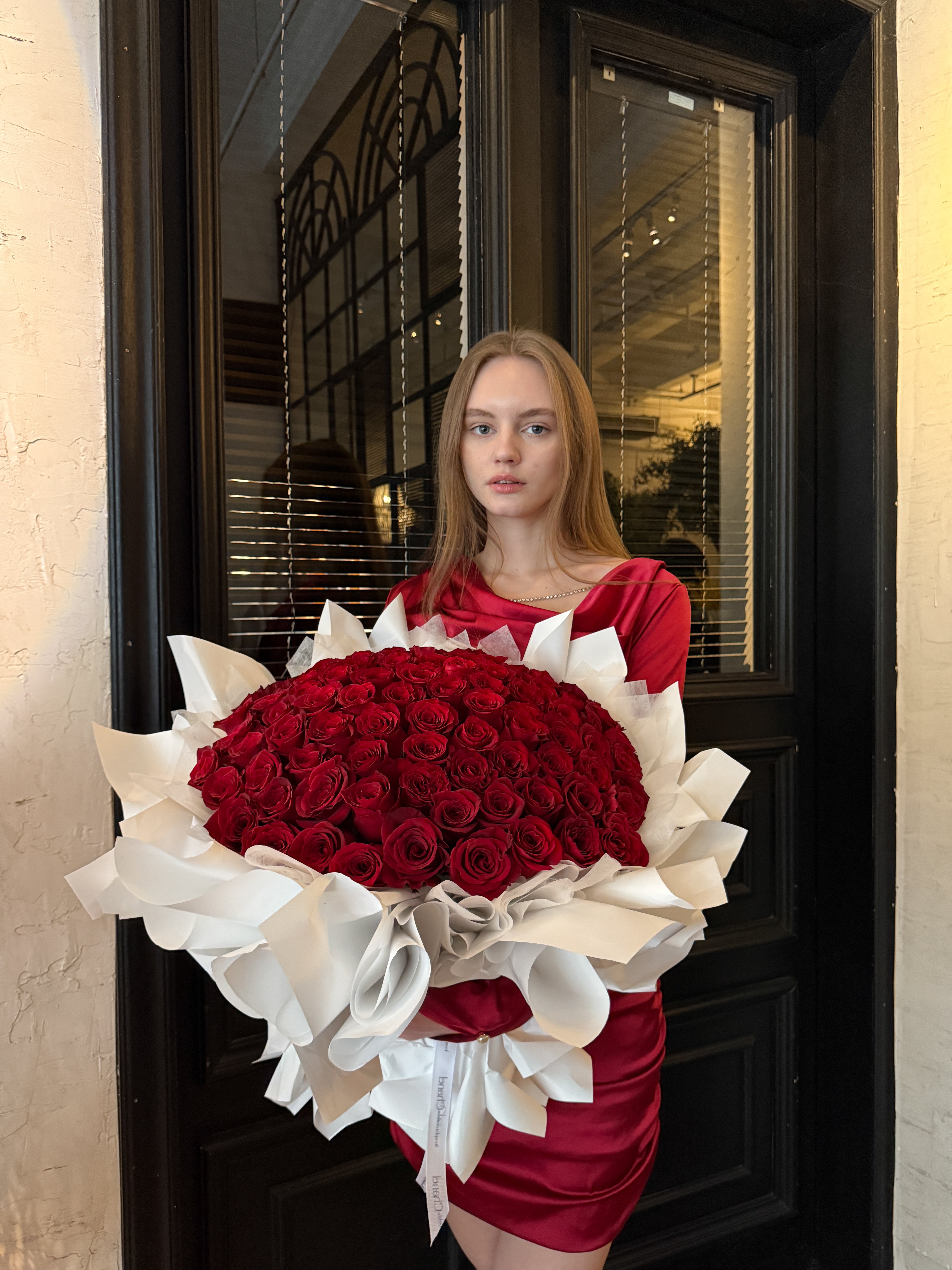 99 Passionate Red Roses Grand Bouquet